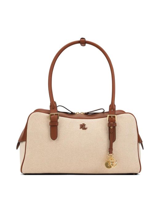Ralph Lauren Natural Buckle Top-Handle Tote Bag