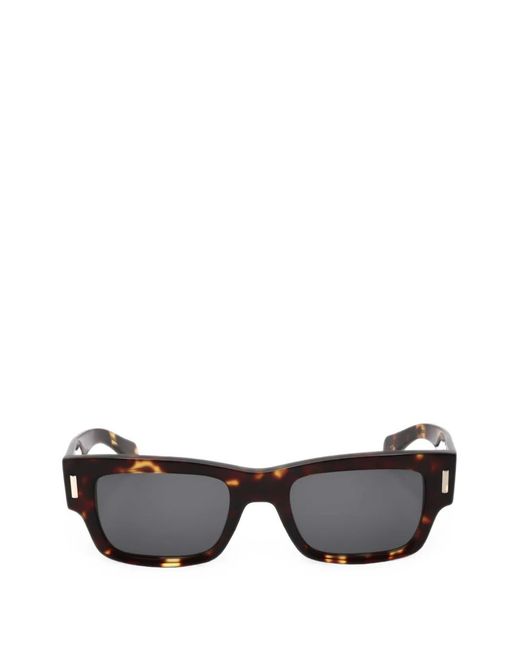 Ferragamo Black Tortoiseshell-Effect Rectangle-Frame Sunglasses for men