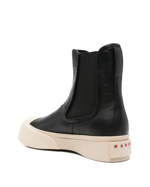 Marni Black Elastic-panel Leather Boots for men
