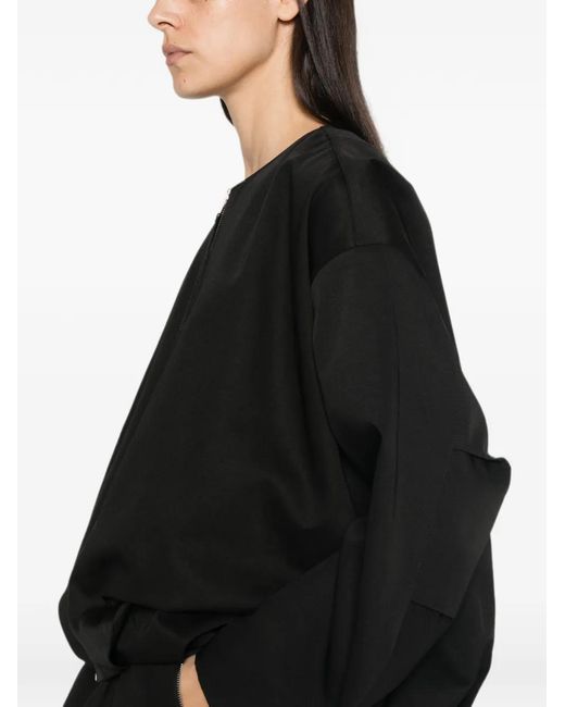 ELEH Black Collarless Zip-Up Jacket