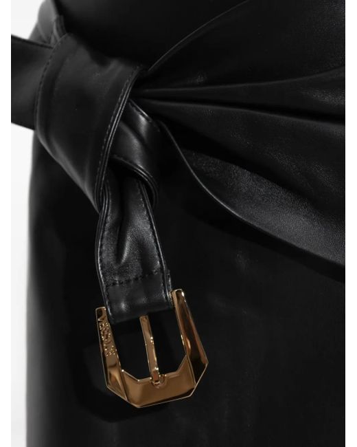Leather Skirts Versace de color Black