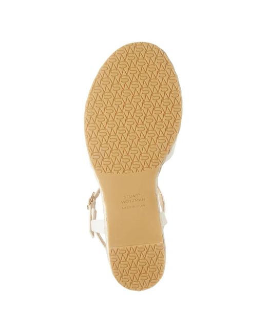 Stuart Weitzman Natural Espadrille Crisscross Sandals