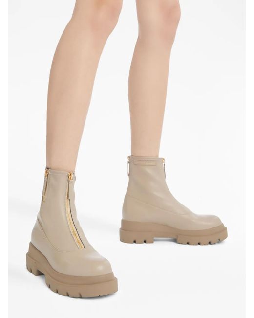 Giuseppe Zanotti Natural Avice 40Mm Zipped Ankle Boots
