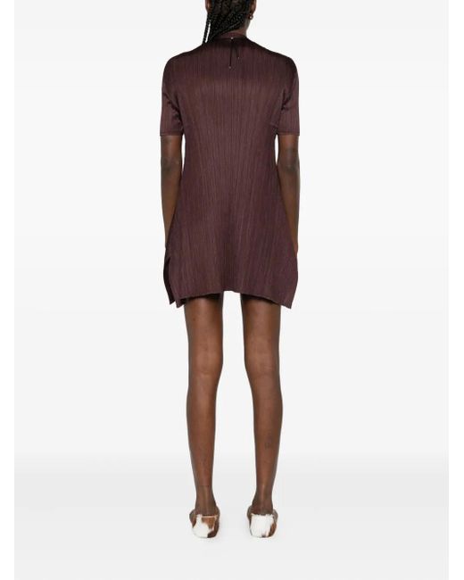 Pleats Please Issey Miyake Brown Pleated Midi Tunic
