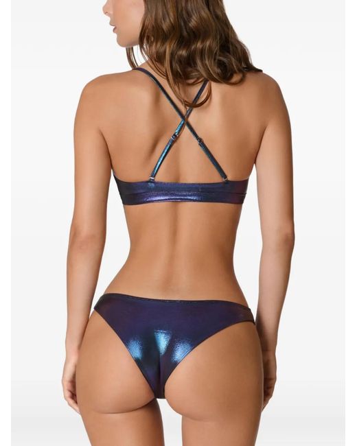 Maison Close Blue Adjustable-Strap Bikini Top