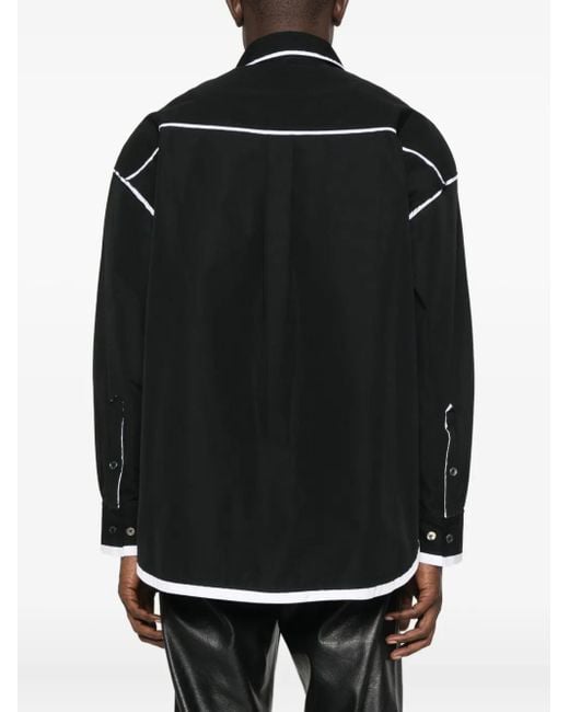 Feng Chen Wang Overhemd Met Contrasterende Afwerking in het Black voor heren