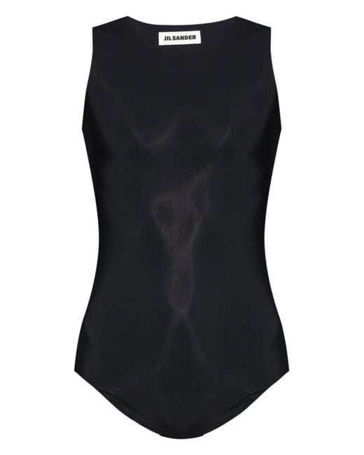 Jil Sander Black Stretch-Design Bodysuit