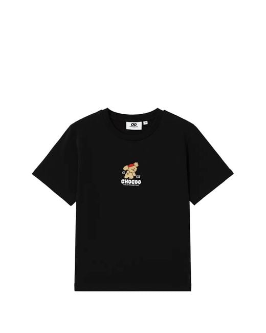 Chocoolate Black T-Shirt À Logo Brodé
