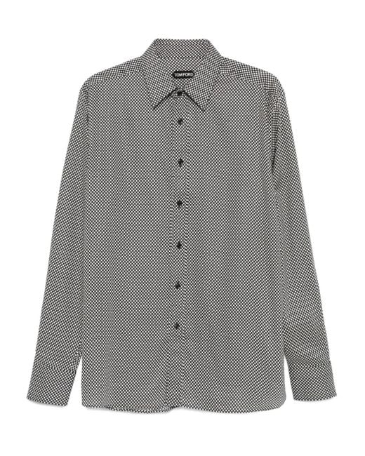 Tom Ford Gray Polka Dot-Pattern Shirt for men
