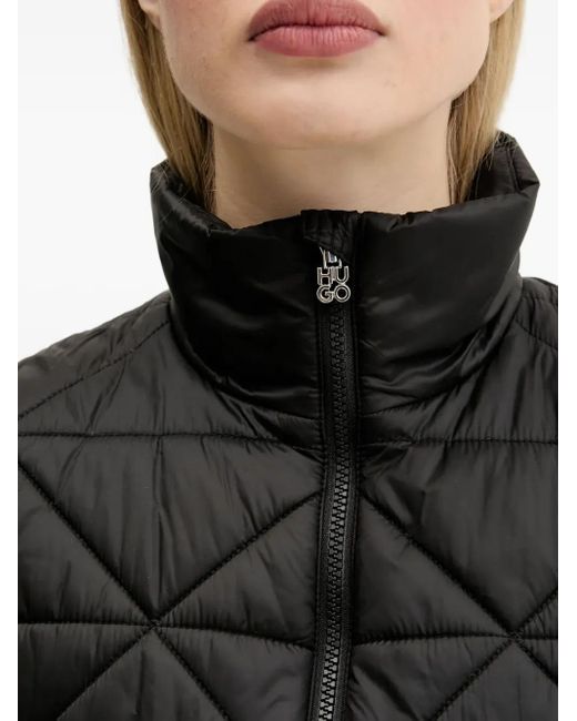 HUGO Black Quilted High-Neck Vest