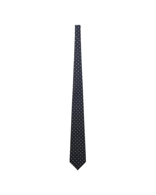 Junya Watanabe White Polka-Dot Silk Tie for men