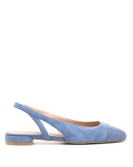 Stuart Weitzman Blue Sleek Slingback Ballerina Shoes