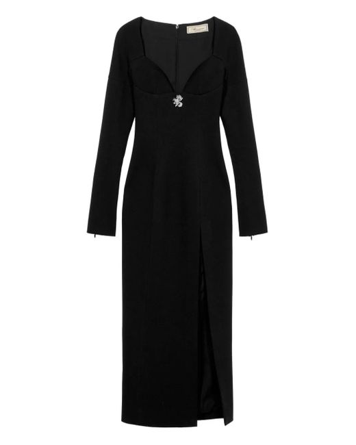 Blumarine Black Crystal-Embellished Midi Dress