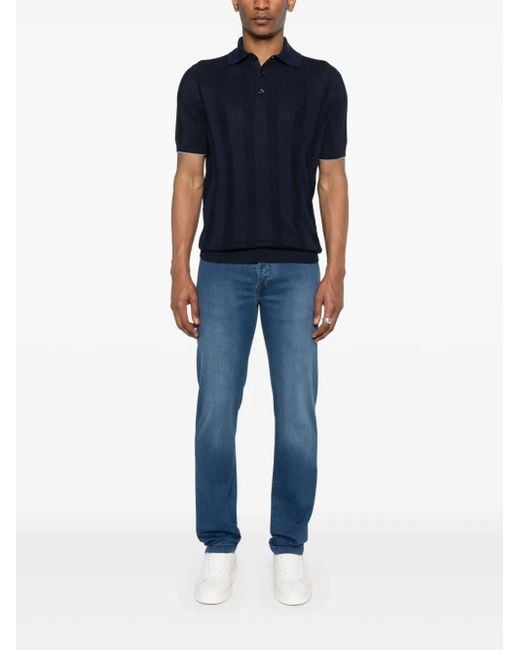 Kiton Blue Logo-Patch Jeans for men