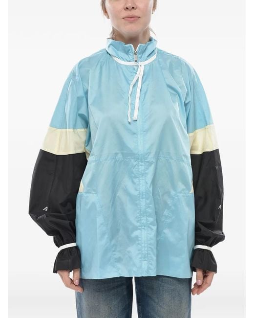 Autry Blue Batwing-Sleeve Windbreaker Jacket