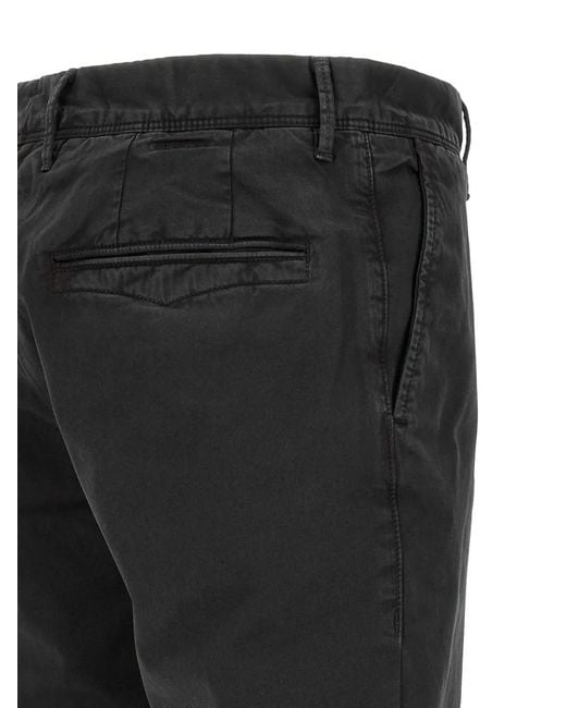 Incotex Black Straight-Leg Trousers for men