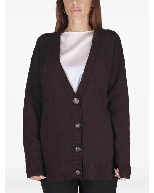 Maliparmi Black Button V-Neck Cardigan