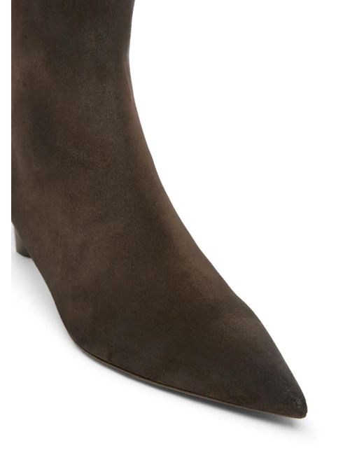 Marsèll Brown Pointed-Toe Suede Ankle Boots