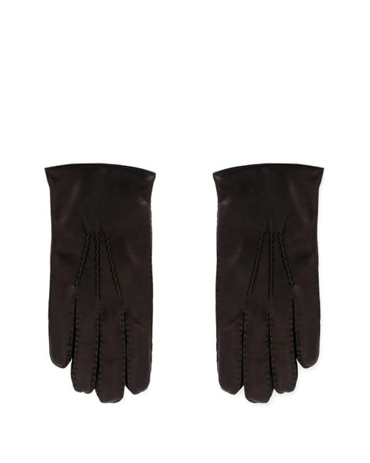 Orciani Black Stitched Gloves for men