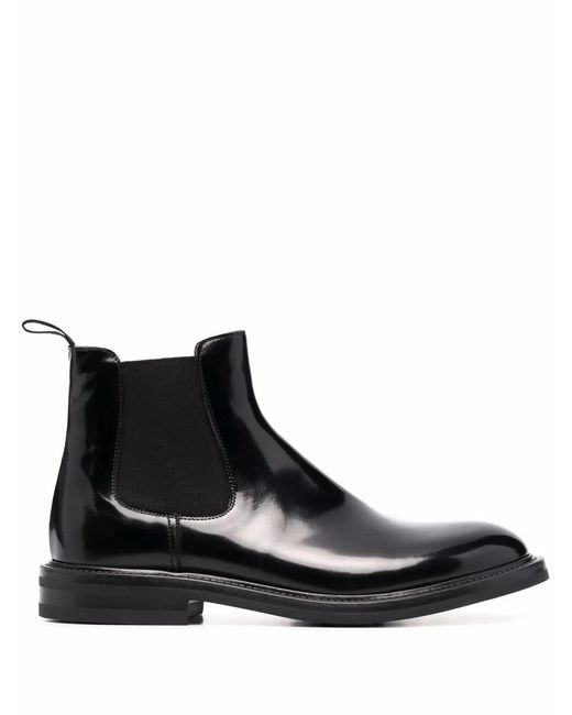 Scarosso Black Eric Leather Chelsea Boots for men