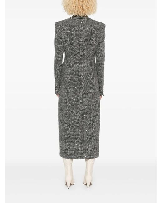 Alessandra Rich スパンコール ツイードコート Gray