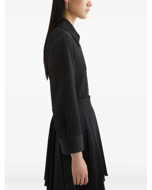 Jil Sander Black Wool Blouse