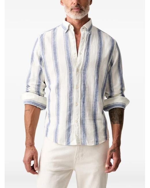 Gant White Striped Button-Down Shirt for men