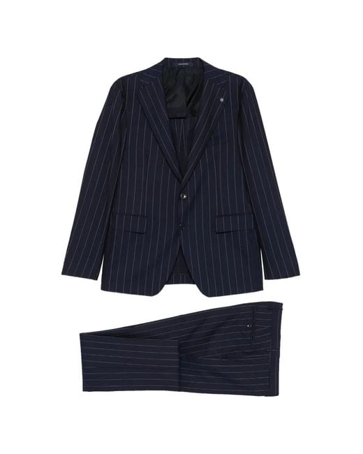 【美品】TAGLIATORE スーツ セットアップ ブルー ストライプ 46 Tagliatore メンズ ブルー ストライプ スーツ
