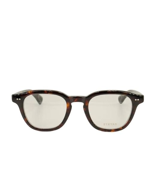 Eyevan 7285 Brown Geometric-Frame Sunglasses