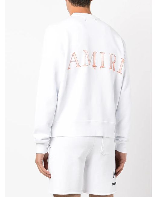 Amiri White Logo-Lettering Sweatshirt for men