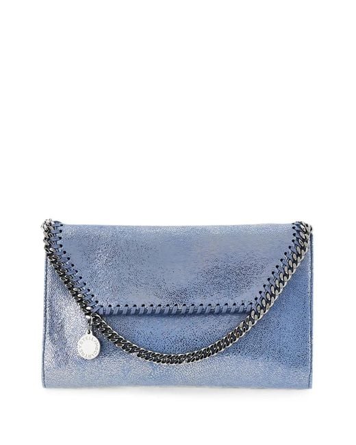 Stella McCartney Blue Falabella Chain-Trim Crossbody Bag