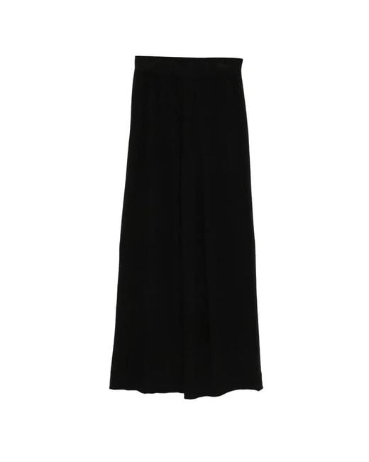 SERGIO MORETTI FIRENZE Black Fine-Knit Wide-Leg Trousers