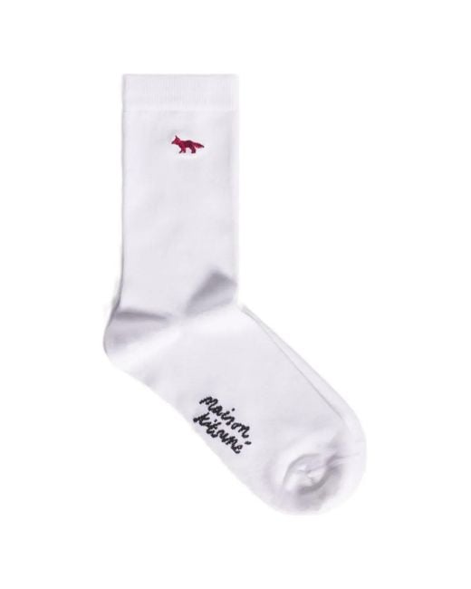Maison Kitsuné White Profile Fox Socks