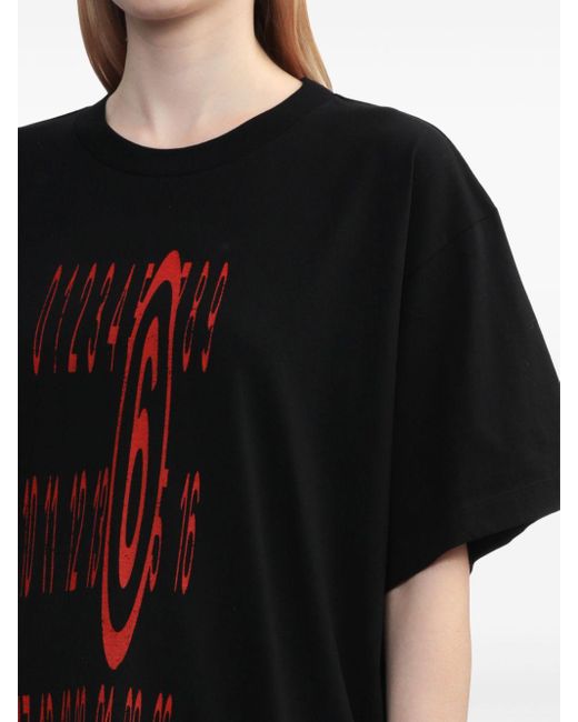 MM6 by Maison Martin Margiela Numbers プリント Tシャツ Black