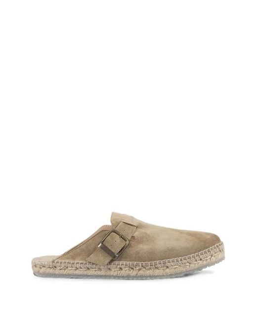 Espadrilles Natural Buckle-Fastening Suede Sandals for men