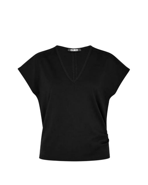 Club21 Collection Black Leonie V-Neck T-Shirt
