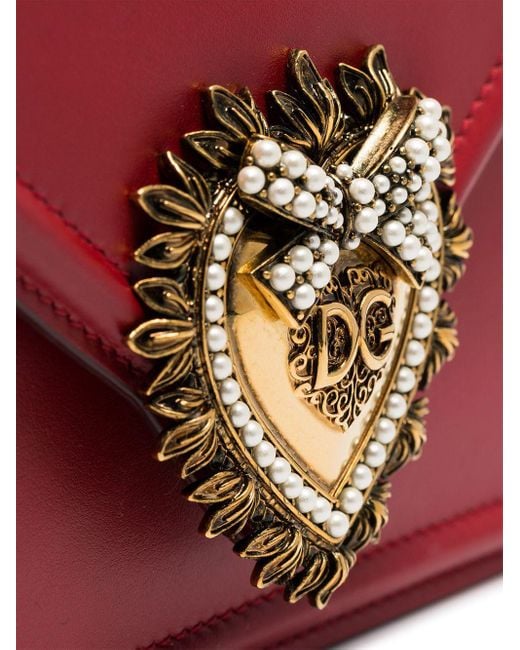 Sac Devotion Petit Format En Cuir De Veau Lisse Dolce & Gabbana en coloris Red