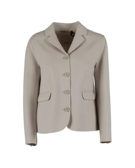 Chaqueta Giacca Magia Con Bolsillo De Parche Max Mara de color Gray