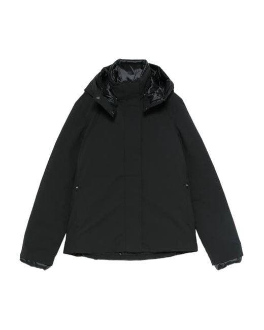 Save The Duck Black Gefütterte Kapuzenjacke