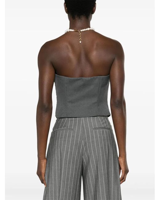 Moschino Gray Strapless Sweetheart-Neck Vest