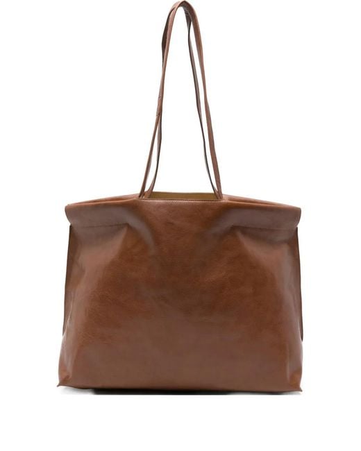 Leather tote bag Bea Mombaers de color Brown