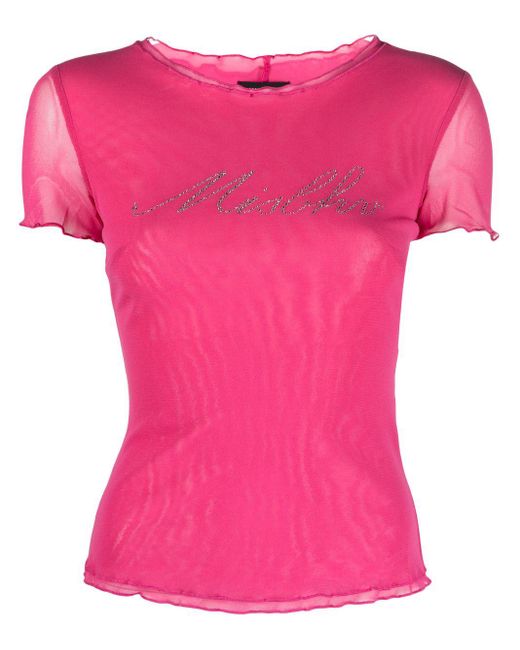 T-shirt con logo di M I S B H V in Pink