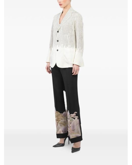 Ibrigu White Striped Jacket