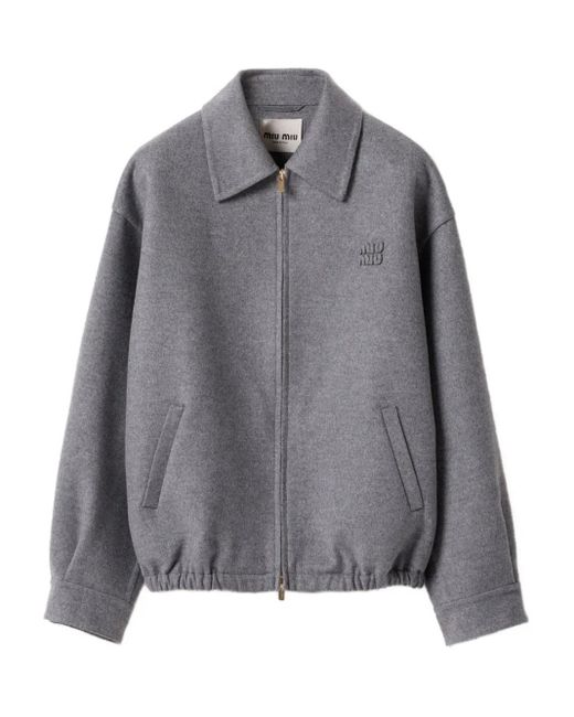 Miu Miu ロゴ ジャケット Gray