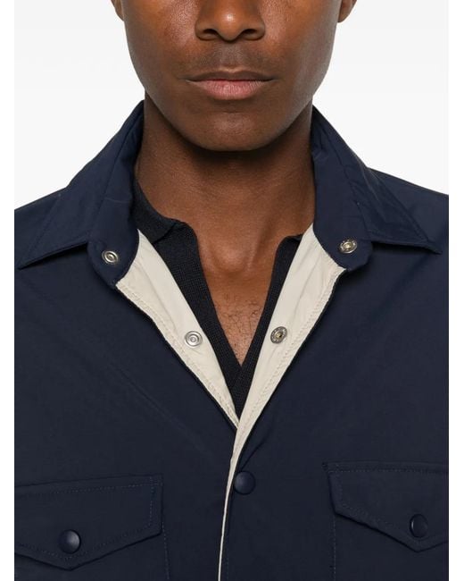 Eleventy Blue Shirt Jacket for men