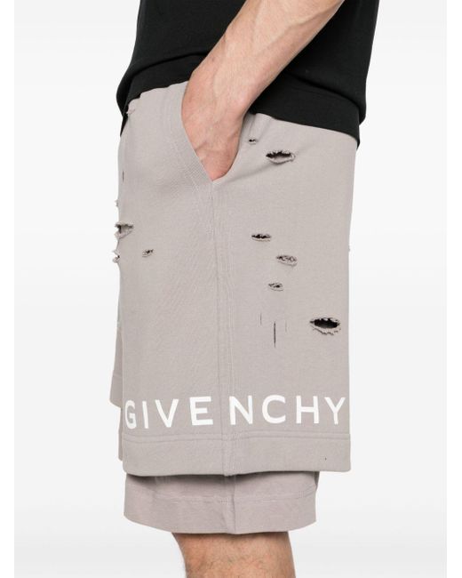 Givenchy Gray Layered Jersey Bermuda Shorts for men