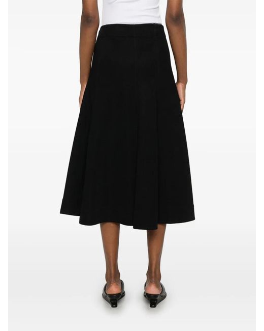 Jil Sander Flared Midi-Rok in het Black