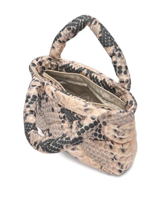 Roberto Cavalli White Firenze Quilted Snakeskin-Effect Shoulder Bag