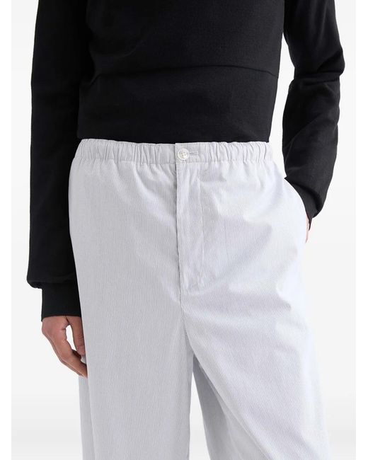 Jil Sander White Elasticated-Waistband Cotton Trousers for men