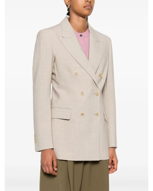 P.A.R.O.S.H. White Double-Breasted Wool Blazer